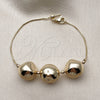 Oro Laminado Fancy Bracelet, Gold Filled Style Box and Ball Design, Polished, Golden Finish, 03.63.2296.08 (01 MM Thickness, 8 Inches Length)