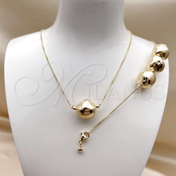 Gold Filled Bracelet — Necklace and Bracelet Box and Ball Design Polished — alternate product view — SKU 158913 | Oro Laminado brazalete — Necklace and Bracelet Box and Ball diseño pulido — SKU 158913