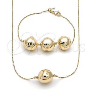 Gold Filled Bracelet — Necklace and Bracelet Box and Ball Design Polished — main product view — SKU 158913 | Oro Laminado brazalete — Necklace and Bracelet Box and Ball diseño pulido — SKU 158913
