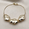 Oro Laminado Fancy Bracelet, Gold Filled Style Box Design, Polished, Golden Finish, 03.63.2297.08 (01 MM Thickness, 8 Inches Length)