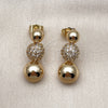 Gold Filled Ring — Stud Earring Ball Design with White Micro Pave — alternate product view — SKU 158984 | Oro Laminado anillo — Stud Earring Ball diseño with blanco Micro Pave — SKU 158984
