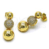 Gold Filled Ring — Stud Earring Ball Design with White Micro Pave — alternate product view — SKU 158984 | Oro Laminado anillo — Stud Earring Ball diseño with blanco Micro Pave — SKU 158984