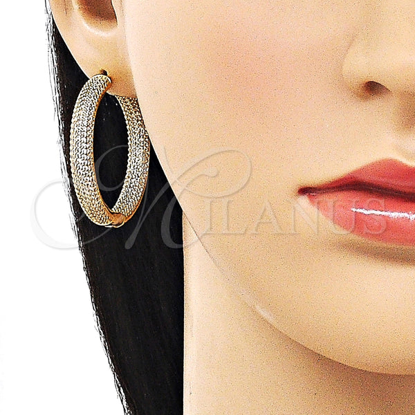 Gold Filled Hoop Earrings — Huggie Hoop with White Micro Pave Polished 02. — alternate product view — SKU 158995 | Oro Laminado aretes de aro — Huggie Hoop with blanco Micro Pave pulido 02. — SKU 158995