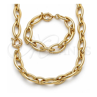 Oro Laminado Necklace and Bracelet, Gold Filled Style Polished, Golden Finish, 06.429.0008