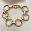 Oro Laminado Fancy Bracelet, Gold Filled Style Rolo Design, Polished, Golden Finish, 03.429.0012.08 (21 MM Thickness, 8 Inches Length)