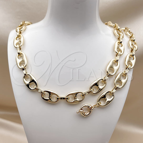Gold Filled Bracelet — Necklace and Bracelet Puff Mariner Design Polished 06. — alternate product view — SKU 159033 | Oro Laminado brazalete — Necklace and Bracelet Puff Mariner diseño pulido 06. — SKU 159033