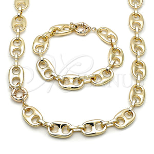 Gold Filled Bracelet — Necklace and Bracelet Puff Mariner Design Polished 06. — main product view — SKU 159033 | Oro Laminado brazalete — Necklace and Bracelet Puff Mariner diseño pulido 06. — SKU 159033
