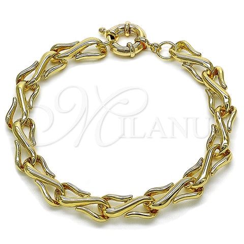 Oro Laminado Fancy Bracelet, Gold Filled Style Infinite Design, Polished, Golden Finish, 03.429.0018.08 (08 MM Thickness, 8 Inches Length)