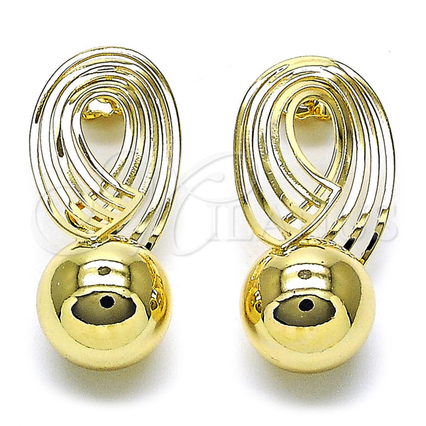 Gold Filled Ring — Stud Earring Ball Design Polished 02. — main product view — SKU 159044 | Oro Laminado anillo — Stud Earring Ball diseño pulido 02. — SKU 159044