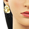 Oro Laminado Stud Earring, Gold Filled Style Hat Design, Polished, Golden Finish, 02.385.0064