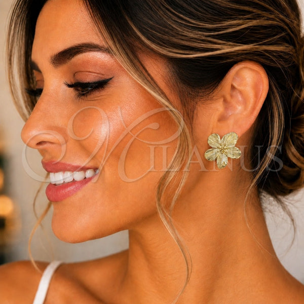 Gold Filled Ring — Stud Earring Flower Design Diamond Cutting 02. — alternate product view — SKU 159061 | Oro Laminado anillo — Stud Earring flor diseño Diamond Cutting 02. — SKU 159061
