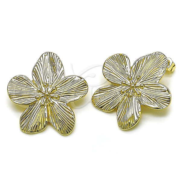 Gold Filled Ring — Stud Earring Flower Design Diamond Cutting 02. — main product view — SKU 159061 | Oro Laminado anillo — Stud Earring flor diseño Diamond Cutting 02. — SKU 159061