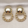 Gold Filled Ring — Stud Earring Ball and Miami Cuban Design Polished — alternate product view — SKU 159062 | Oro Laminado anillo — Stud Earring Ball and Miami Cuban diseño pulido — SKU 159062