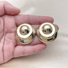 Oro Laminado Stud Earring, Gold Filled Style Hollow Design, Polished, Golden Finish, 02.428.0033
