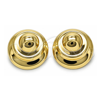 Oro Laminado Stud Earring, Gold Filled Style Hollow Design, Polished, Golden Finish, 02.428.0033