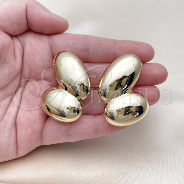 Gold Filled Ring — Stud Earring Hollow Design Polished 02. — alternate product view — SKU 159072 | Oro Laminado anillo — Stud Earring Hollow diseño pulido 02. — SKU 159072