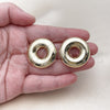 Oro Laminado Stud Earring, Gold Filled Style Hollow Design, Polished, Golden Finish, 02.428.0036