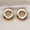 Oro Laminado Stud Earring, Gold Filled Style Hollow Design, Polished, Golden Finish, 02.428.0036
