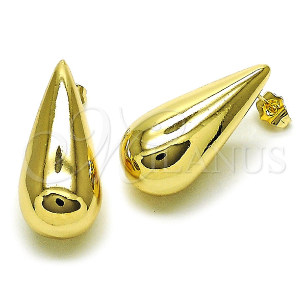 Gold Filled Ring — Stud Earring Hollow and Teardrop Design Polished 02. — main product view — SKU 159078 | Oro Laminado anillo — Stud Earring Hollow and Teardrop diseño pulido 02. — SKU 159078