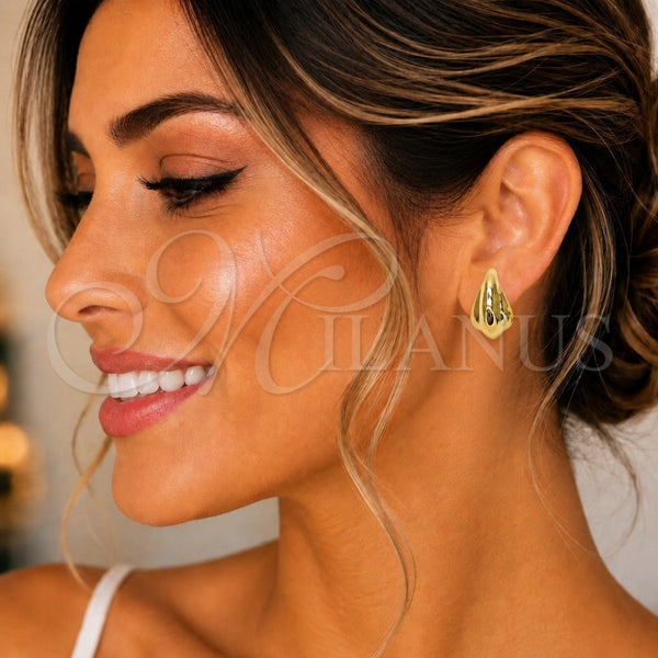 Gold Filled Ring — Stud Earring Teardrop and Hollow Design Polished 02. — alternate product view — SKU 159084 | Oro Laminado anillo — Stud Earring Teardrop and Hollow diseño pulido 02. — SKU 159084