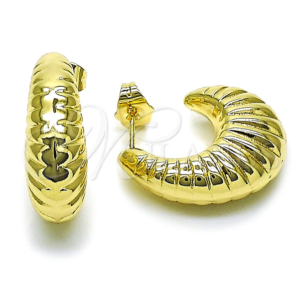 Gold Filled Ring — Stud Earring Hollow Design Polished 02. — alternate product view — SKU 159088 | Oro Laminado anillo — Stud Earring Hollow diseño pulido 02. — SKU 159088