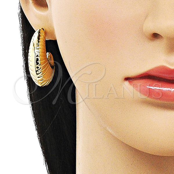 Gold Filled Hoop Earrings — Medium Hoop Hollow Design Polished 02. — alternate product view — SKU 159089 | Oro Laminado aretes de aro — Medium Hoop Hollow diseño pulido 02. — SKU 159089