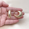Oro Laminado Medium Hoop, Gold Filled Style Hollow Design, Polished, Golden Finish, 02.196.0164.1.25