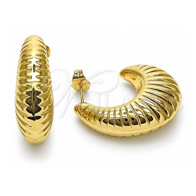 Oro Laminado Medium Hoop, Gold Filled Style Hollow Design, Polished, Golden Finish, 02.196.0164.1.25
