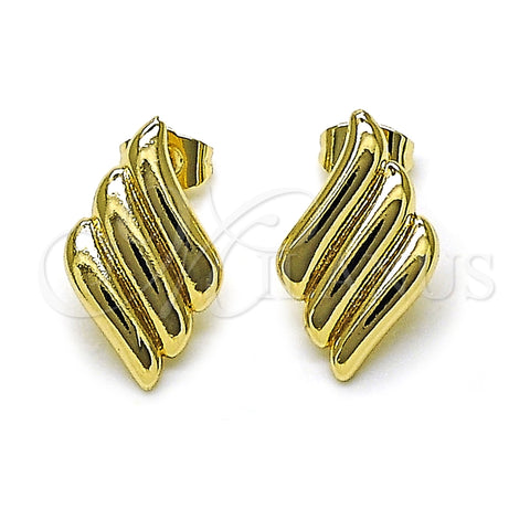 Oro Laminado Stud Earring, Gold Filled Style Polished, Golden Finish, 02.196.0184