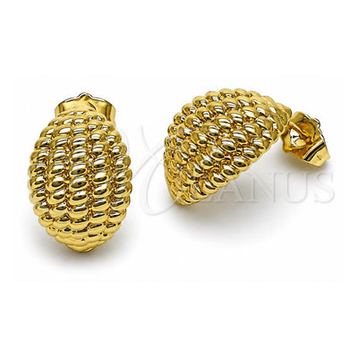 Oro Laminado Stud Earring, Gold Filled Style Polished, Golden Finish, 02.196.0189