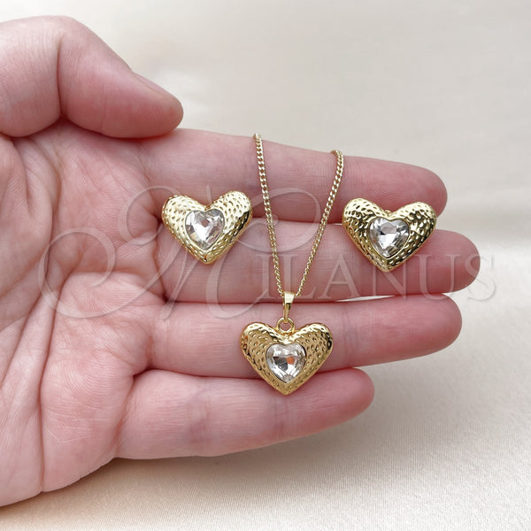 Gold Filled Ring — Earring and Pendant Adult Set Heart Design with — alternate product view — SKU 159137 | Oro Laminado anillo — Earring and Pendant Adult Set corazón diseño with — SKU 159137