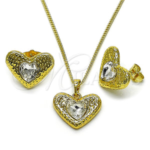 Gold Filled Ring — Earring and Pendant Adult Set Heart Design with — main product view — SKU 159137 | Oro Laminado anillo — Earring and Pendant Adult Set corazón diseño with — SKU 159137