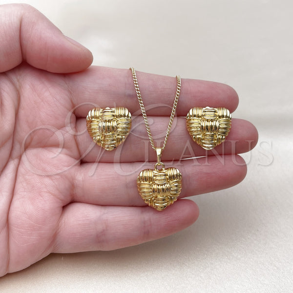 Gold Filled Ring — Earring and Pendant Adult Set Heart Design Polished — alternate product view — SKU 159139 | Oro Laminado anillo — Earring and Pendant Adult Set corazón diseño pulido — SKU 159139