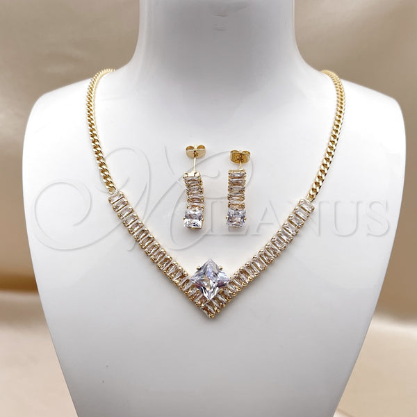 Gold Filled Ring — Necklace and Earring Baguette and Miami Cuban Design — alternate product view — SKU 159156 | Oro Laminado anillo — Necklace and Earring Baguette and Miami Cuban diseño — SKU 159156