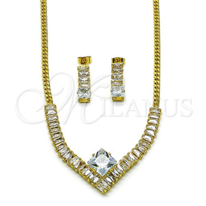 Gold Filled Ring — Necklace and Earring Baguette and Miami Cuban Design — main product view — SKU 159156 | Oro Laminado anillo — Necklace and Earring Baguette and Miami Cuban diseño — SKU 159156