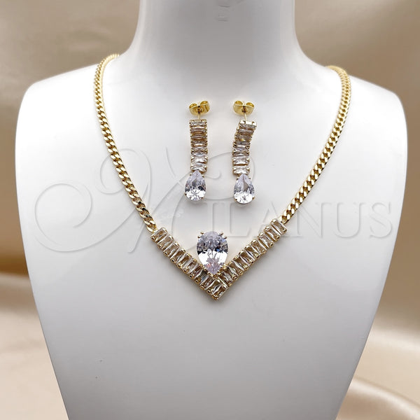 Gold Filled Ring — Necklace and Earring Baguette and Teardrop Design with — alternate product view — SKU 159157 | Oro Laminado anillo — Necklace and Earring Baguette and Teardrop diseño with — SKU 159157