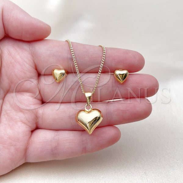 Gold Filled Ring — Earring and Pendant Adult Set Heart Design Polished — alternate product view — SKU 159181 | Oro Laminado anillo — Earring and Pendant Adult Set corazón diseño pulido — SKU 159181