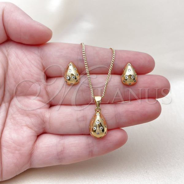 Gold Filled Ring — Earring and Pendant Adult Set Teardrop Design with — alternate product view — SKU 159183 | Oro Laminado anillo — Earring and Pendant Adult Set Teardrop diseño with — SKU 159183