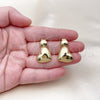 Oro Laminado Stud Earring, Gold Filled Style Heart Design, Polished, Golden Finish, 02.282.0020