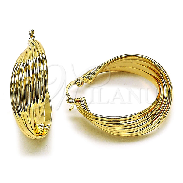 Oro Laminado Medium Hoop, Gold Filled Style Polished, Golden Finish, 02.385.0074.30