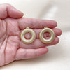 Oro Laminado Stud Earring, Gold Filled Style Diamond Cutting Finish, Golden Finish, 02.163.0381