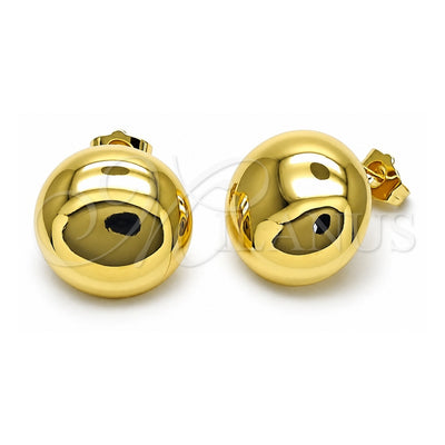 Oro Laminado Stud Earring, Gold Filled Style Polished, Golden Finish, 02.163.0383