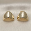 Oro Laminado Stud Earring, Gold Filled Style Hollow Design, Polished, Golden Finish, 02.195.0340