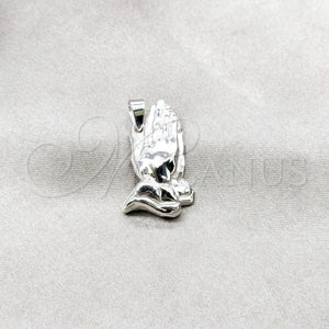Sterling Silver Pendant — Religious Pendant Praying Hands Design Polished 05. — main product view — SKU 159235 | Plata 925 dije — Religious Pendant Praying Hands diseño pulido 05. — SKU 159235