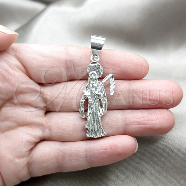 Sterling Silver Pendant — Religious Pendant Santa Muerte Design Polished 05. — alternate product view — SKU 159236 | Plata 925 dije — Religious Pendant Santa Muerte diseño pulido 05. — SKU 159236