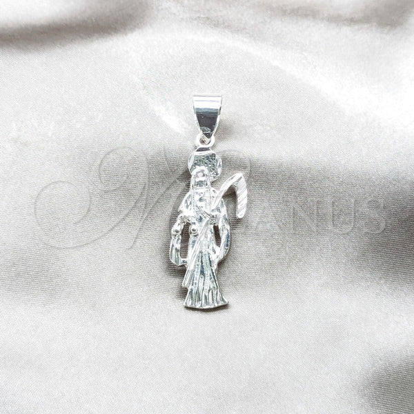 Sterling Silver Pendant — Religious Pendant Santa Muerte Design Polished 05. — main product view — SKU 159236 | Plata 925 dije — Religious Pendant Santa Muerte diseño pulido 05. — SKU 159236