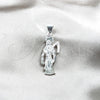 Sterling Silver Religious Pendant, Santa Muerte Design, Polished, Silver Finish, 05.392.0115