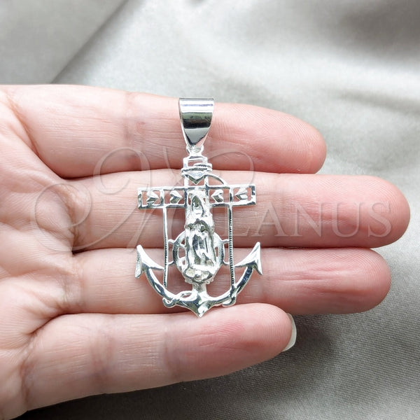 Sterling Silver Pendant — Religious Pendant Guadalupe Design Polished 05. — alternate product view — SKU 159237 | Plata 925 dije — Religious Pendant Guadalupe diseño pulido 05. — SKU 159237