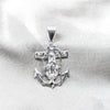 Sterling Silver Religious Pendant, Guadalupe Design, Polished, Silver Finish, 05.392.0116