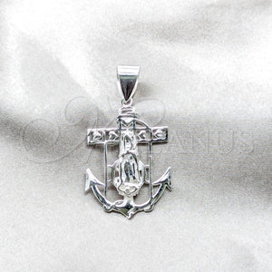 Sterling Silver Pendant — Religious Pendant Guadalupe Design Polished 05. — main product view — SKU 159237 | Plata 925 dije — Religious Pendant Guadalupe diseño pulido 05. — SKU 159237